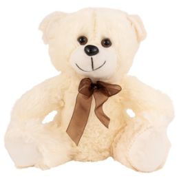 12 Wholesale 11" Plush Natural Bear With Bow