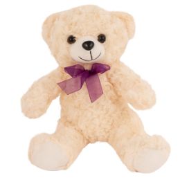 12 Wholesale 13" Plush Natural Bear With Bow