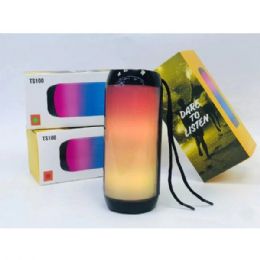 6 Pieces Rgb Color Light Portable Wireless Bluetooth Speaker For Universal Cell Phone And Bluetooth Device In Black - Speakers and Microphones