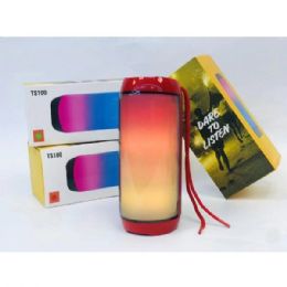 6 Pieces Rgb Color Light Portable Wireless Bluetooth Speaker For Universal Cell Phone And Bluetooth Device In Red - Speakers and Microphones