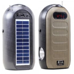6 Pieces Standing Flashlight Wireless Fm Radio Bluetooth Speaker With Carry Handle For Universal Cell Phone And Bluetooth Device In Brown - Speakers and Microphones