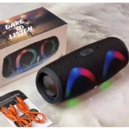 6 Wholesale Double Rgb Led Ring Light Portable Wireless Bluetooth Speaker For Universal Cell Phone And Bluetooth Device In Black