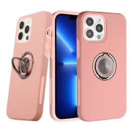 12 Wholesale Dual Layer Armor Hybrid Stand Ring Case For Samsung Galaxy A03s International In Rose Gold