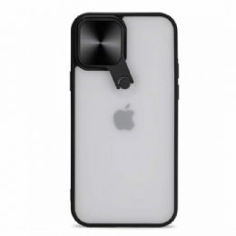 12 Wholesale Selfie Camera Lens Protection Case With Stand And BuilT-In Mirror For Apple Iphone 13 Mini In Black