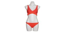 12 Wholesale Junior Ladies Two - Piece Swimsuits W/ Adjustable Straps - Coral - Sizes SmalL-xl