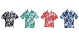 24 Pieces Boy's High Fashion TiE-Dye Button Down Shirts - Sizes XS-xl - Boys T Shirts