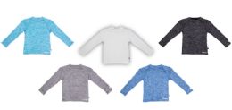 30 Wholesale Boy's High Fashion Long Sleeve Heathered Rash Guards - Assorted Colors - Sizes SmalL-xl