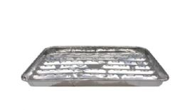 100 Pieces Bbq Pan 13.25 X 9 Inches With Holes - Aluminum Pans