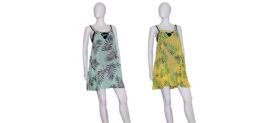 18 Wholesale Women's CoveR-Up Slipover Dress W/ Fern Print - Sizes SmalL-xl