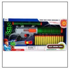 6 Pieces 16" Soft Foam Dart Gun Play Set In Open Box, 2 Assrt - Toys & Games