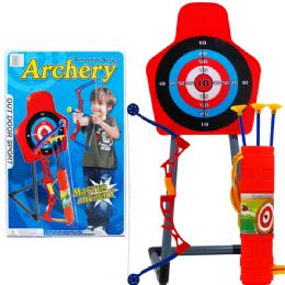 6 Pieces 23.5" Bow Set W/ 13" Pouch & 34.25" Target In Color Box - Toys & Games