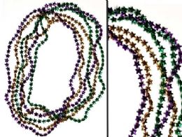 144 Wholesale Star Bead Mardi Gras Necklace, 33" Length