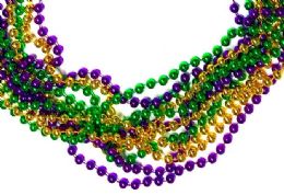 144 Pieces Round Ball Bead Mardi Gras Necklace, 48" Length - Party Necklaces & Bracelets