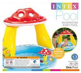 6 Pieces Baby Pool 40 X 35 Mushroom With Sunshade - Inflatables