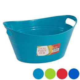 48 of Basket Oval Tub W/double Handles 5.25 X 12.5 - 4 Colors In Pdq