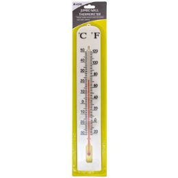 72 Wholesale Thermometer Jumbo Wall 3x16in Indoor/outdoor Plastic Housewares Blister Card