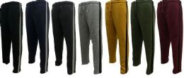 12 Wholesale Men's Fashion Fleece Sweatpants In Burgundy (M-2xl)