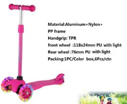 6 Wholesale 3 Wheels Folderable Pink Scooter