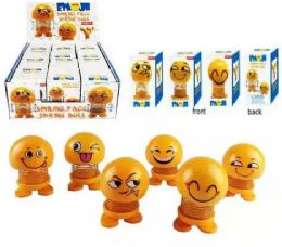 144 Wholesale Emoji Face Spring Doll