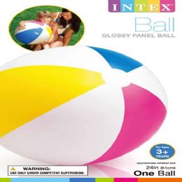 36 Pieces Beach Ball 24 Inch Glossy Panel Age 3 Plus Poly Bag - Beach Toys