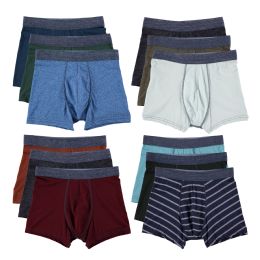 36 Pieces Yacht & Smith Mens 100% Cotton Boxer Brief Assorted Colors Size Medium - Mens Underwear