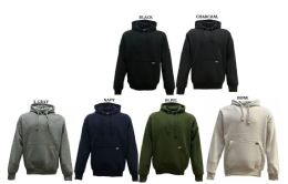 12 Wholesale Mens Fleece Pullover Hoodie In Charcoal (pack B: M-2xl)