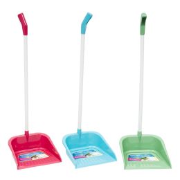 48 Wholesale Dustpan 31 Inch Assorted Colors With Long Handle