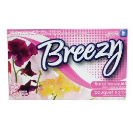 24 Pieces Breezy Dryer Sheets 55 Count Floral Bouquet - Laundry Detergent