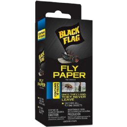 24 Pieces Black Flag Fly Paper 4 Pack - Pest Control