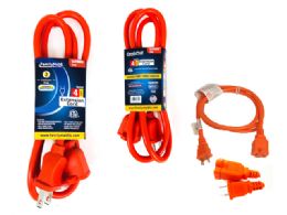 48 Wholesale Ext Cord 4ft Outdoor 2 Prong; Orange
