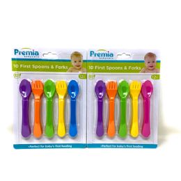 36 Bulk Premia Baby First Spoons And Forks 10 Count