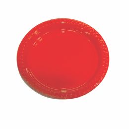 24 of Ideal Dining Plastic Plate 7 Inch 25 Count Red