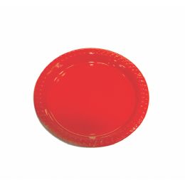 12 Pieces Ideal Dining Plastic Plate 7 Inch 50 Count Red - Disposable Plates & Bowls