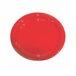 24 Wholesale Ideal Dining Plastic Plate 9 Inch 50 Count Red