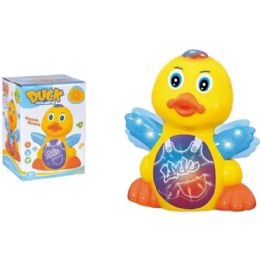 12 Pieces Cartoon Yellow Duck With Light And Music - Toys & Games