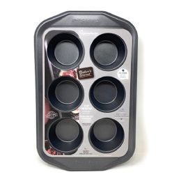 12 Wholesale Bakers Secret Signature Collection Muffin Pan 32x20.2x3.3 6 Cup Dark Grey