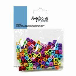 24 Pieces Alphabet Beads 120 Count Assorted Square - Craft Beads