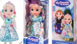 6 Wholesale 14 Inch Blue Princess Doll With Sound And Light