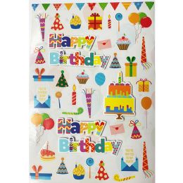 24 of Happy Birthday Stickers 7x10 Inch 3d Design