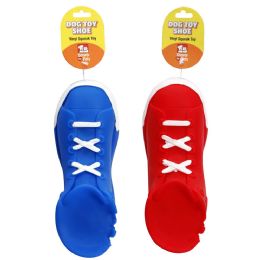 48 Bulk Simply For Pets Pet Toy Shoe 7.28x3.15x3.9in Squeaky Assorted Colors