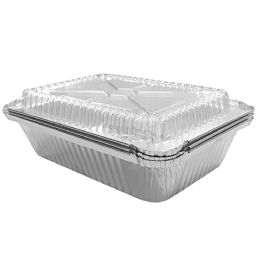 36 of Dispozeit Foil Oblong Pan 8.75x6.25x2in 3 Pack With Dome Lid