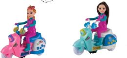 12 Pieces Girl On Motor With Light&sound - Dolls