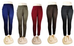 48 Wholesale Women Pants Assorted Colors