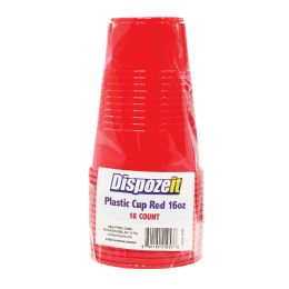 48 of Dispoze It Plastic Cup 16 Z 16 Count Red