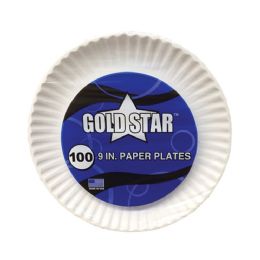 10 Pieces Goldstar Paper Plate 9 Inch 100 Count Heavy Duty Coated - Disposable Plates & Bowls