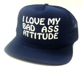 24 Pieces Adult Printed Mesh Hat Funny Hat - Baseball Caps & Snap Backs
