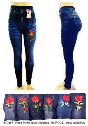 48 Pieces Women Jean Leggings Assorted Colors - Womens Leggings