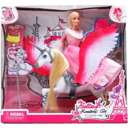 6 Pieces 11.5" Doll W/ 9.5" Pegasus - Girls Toys