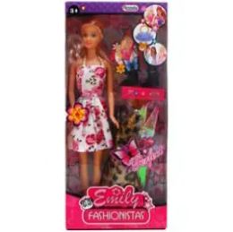 12 Wholesale 11.5" Emily Doll W/ Extra Outfit & Accessories In Window Box
