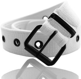 24 of Canvas Belt With 1 Hole Color White